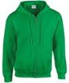 GD58 18600 Heavy Full Zip Hooded Sweat Irish Green colour image